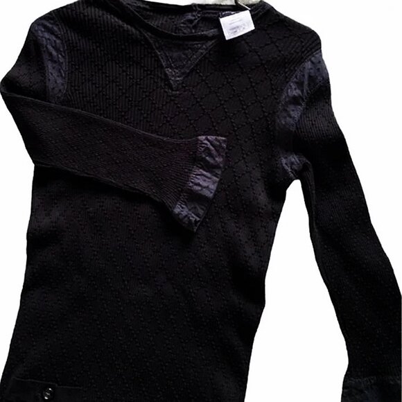 Classic CHANEL Solid Black Ribbed Stretch Dress - Picture 4 of 16